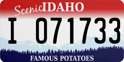 ID license plate I071733