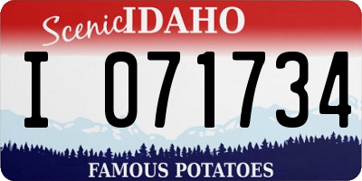 ID license plate I071734