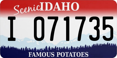 ID license plate I071735