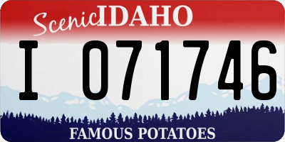 ID license plate I071746