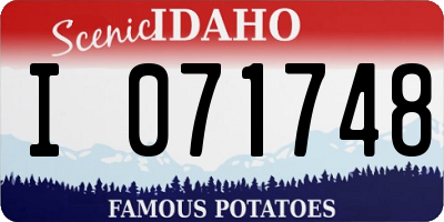 ID license plate I071748