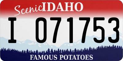 ID license plate I071753
