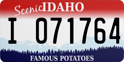 ID license plate I071764