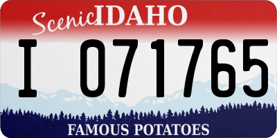 ID license plate I071765