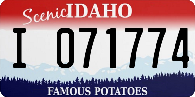 ID license plate I071774