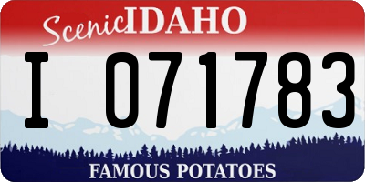 ID license plate I071783