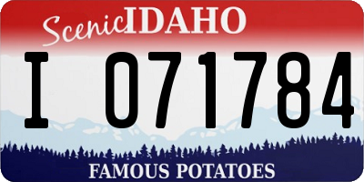 ID license plate I071784