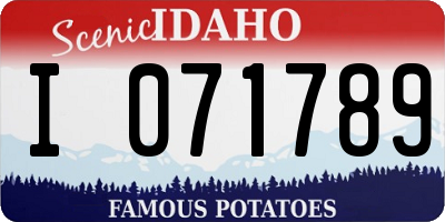 ID license plate I071789