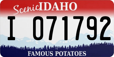 ID license plate I071792