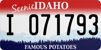 ID license plate I071793