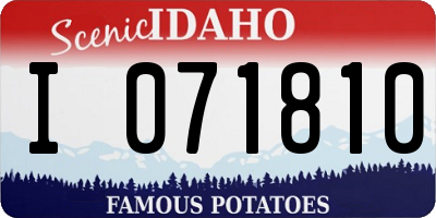 ID license plate I071810