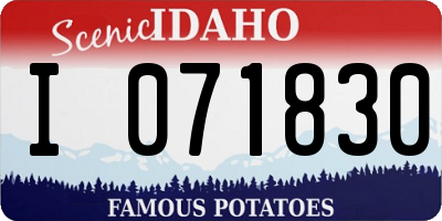 ID license plate I071830