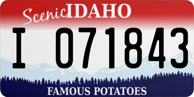 ID license plate I071843