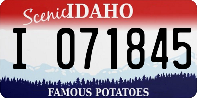 ID license plate I071845