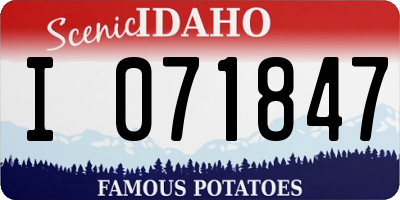 ID license plate I071847
