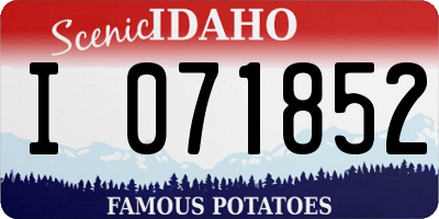 ID license plate I071852
