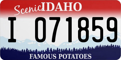 ID license plate I071859
