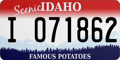ID license plate I071862