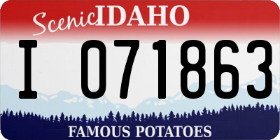 ID license plate I071863