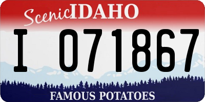 ID license plate I071867