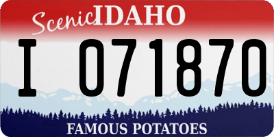ID license plate I071870