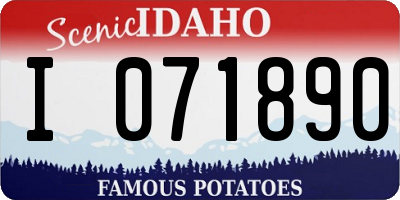 ID license plate I071890