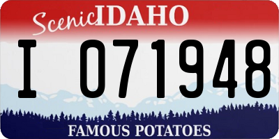 ID license plate I071948
