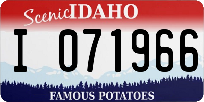 ID license plate I071966