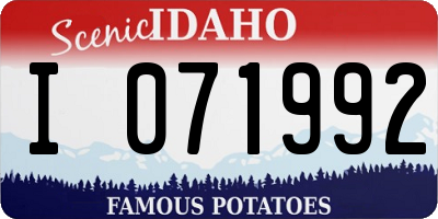 ID license plate I071992