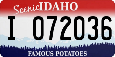 ID license plate I072036