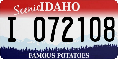 ID license plate I072108