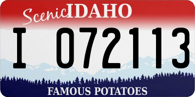 ID license plate I072113