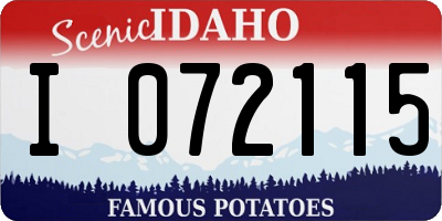 ID license plate I072115