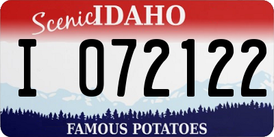 ID license plate I072122