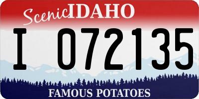 ID license plate I072135
