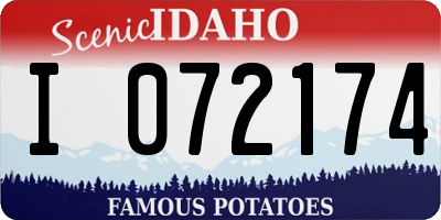 ID license plate I072174