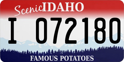 ID license plate I072180