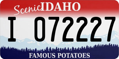 ID license plate I072227