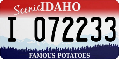 ID license plate I072233