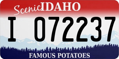 ID license plate I072237