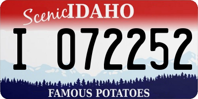 ID license plate I072252