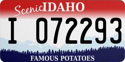 ID license plate I072293