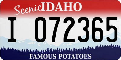 ID license plate I072365