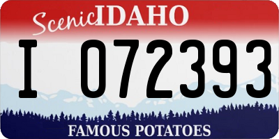 ID license plate I072393