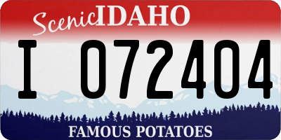 ID license plate I072404
