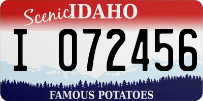 ID license plate I072456