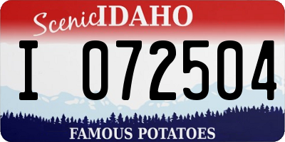 ID license plate I072504
