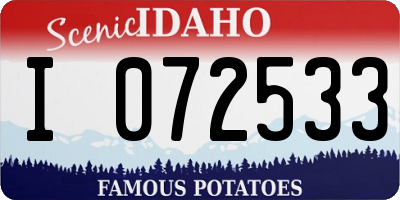ID license plate I072533