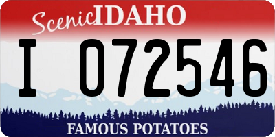 ID license plate I072546