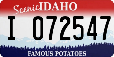 ID license plate I072547